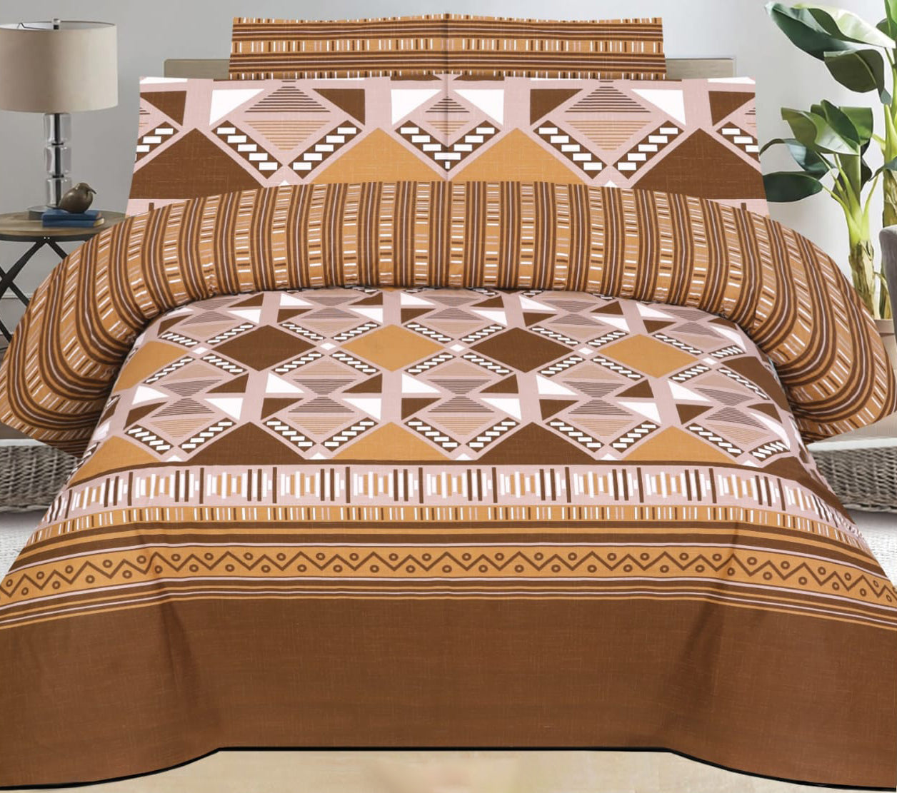 3 Pcs King Size Cotton Bed Sheet Set