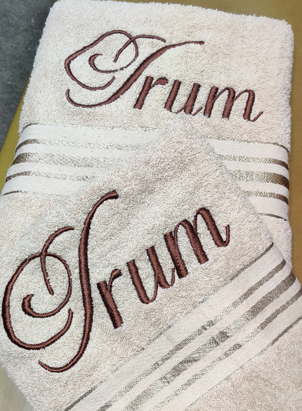 Customized Name Towel 100% Cotton (Make a personalized towel with your name) - Pair