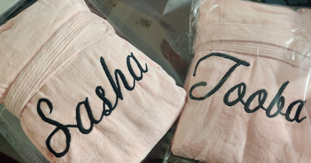 Customized Embroidered Name Bathrobe Groom & Bride Personalized Bathrobes