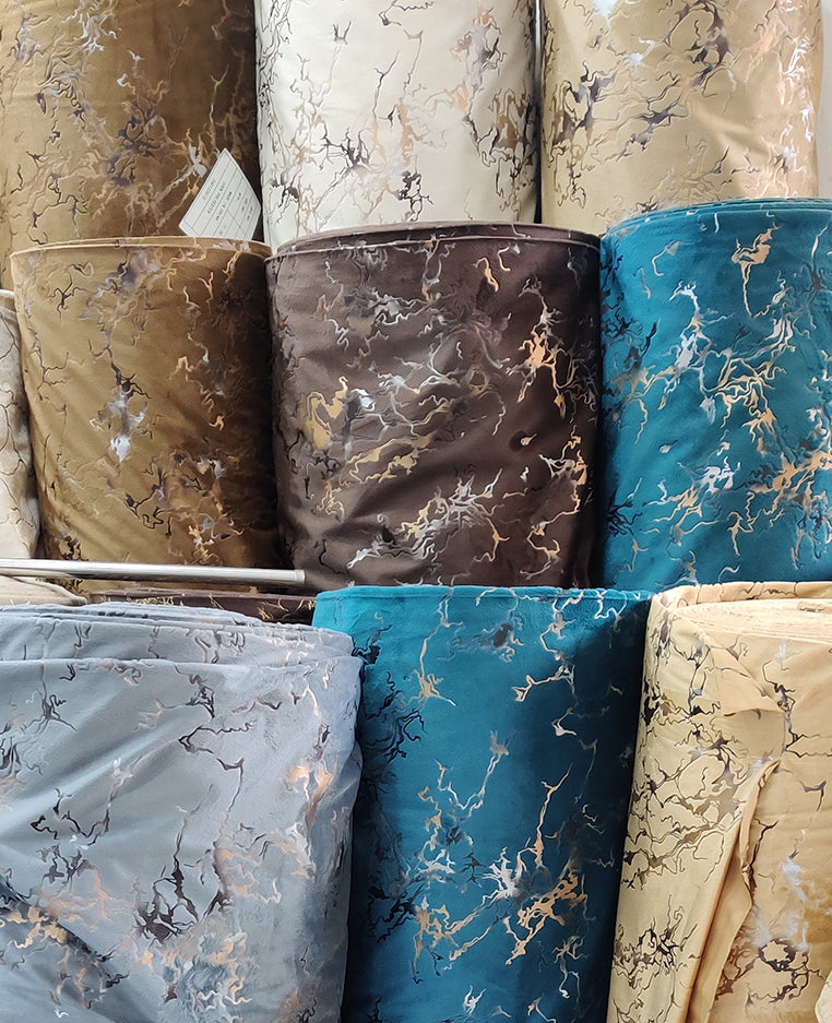 Beige Textured Premium Velvet Curtain