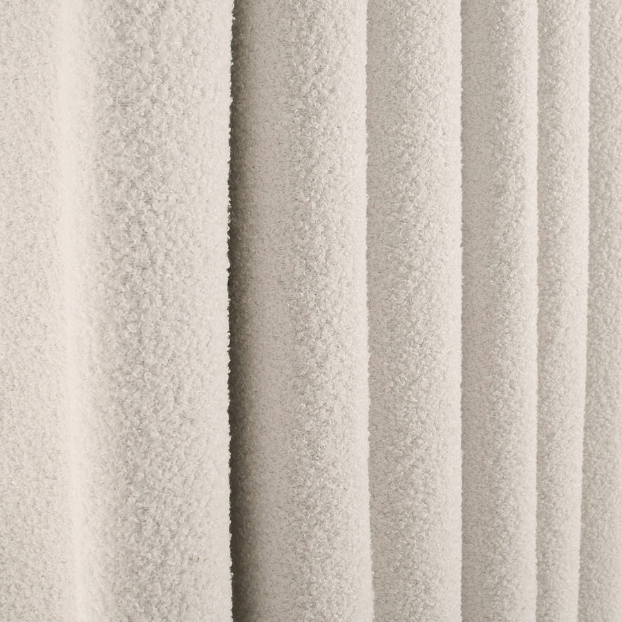 Light Beige Boucle Plain Eyelet Curtains - Pair