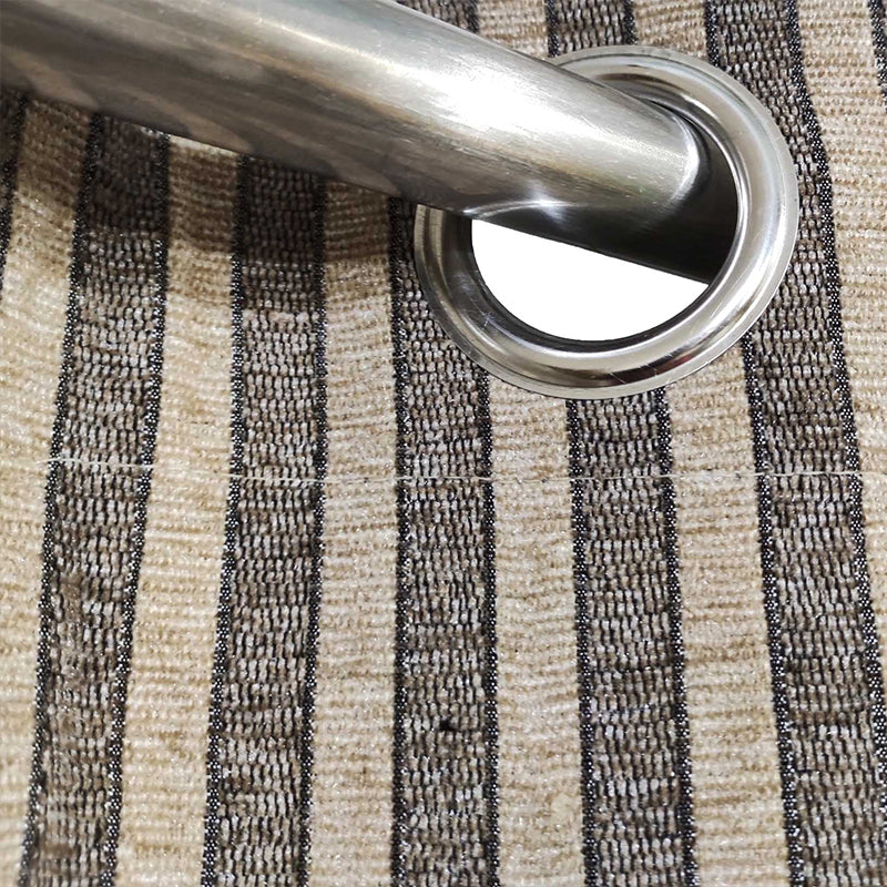 Light Brown Ready-Made Thick Viscose Eyelet Curtain for Modern Homes