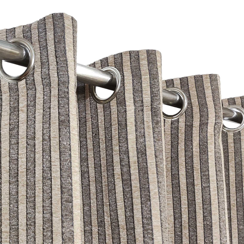 Light Brown Ready-Made Thick Viscose Eyelet Curtain for Modern Homes