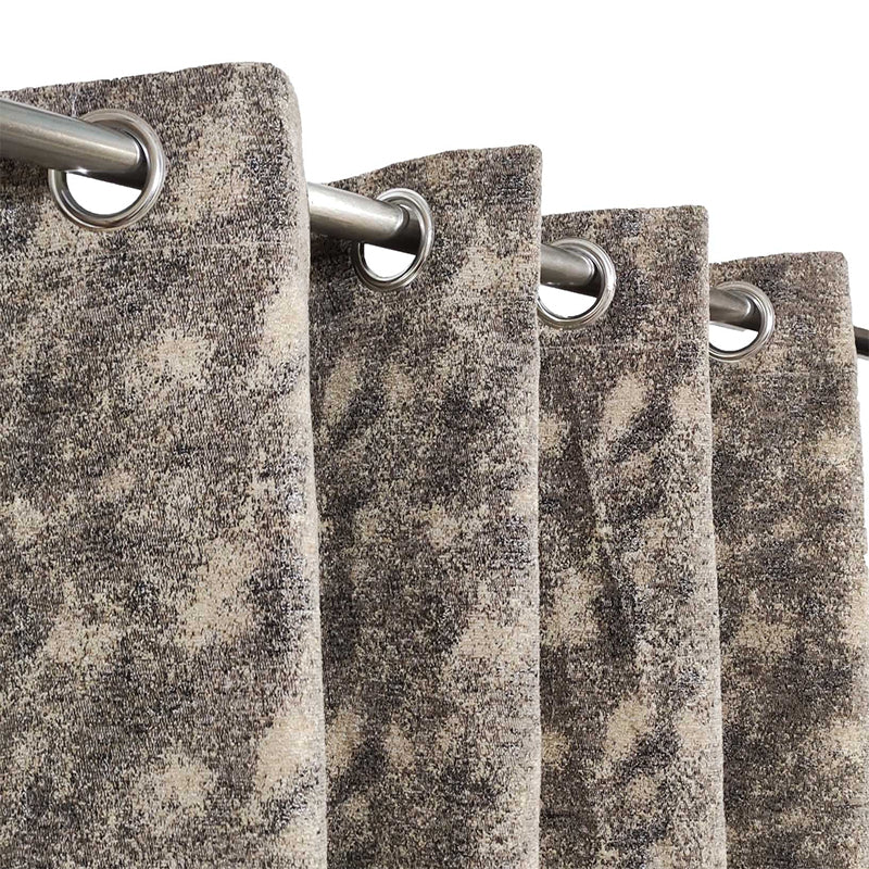 Light Brown Premium Thick Viscose Eyelet Curtain - Ready to Hang