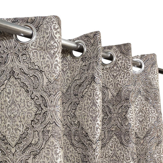 Light Brown Luxurious Viscose Eyelet Curtain for Elegant Interiors