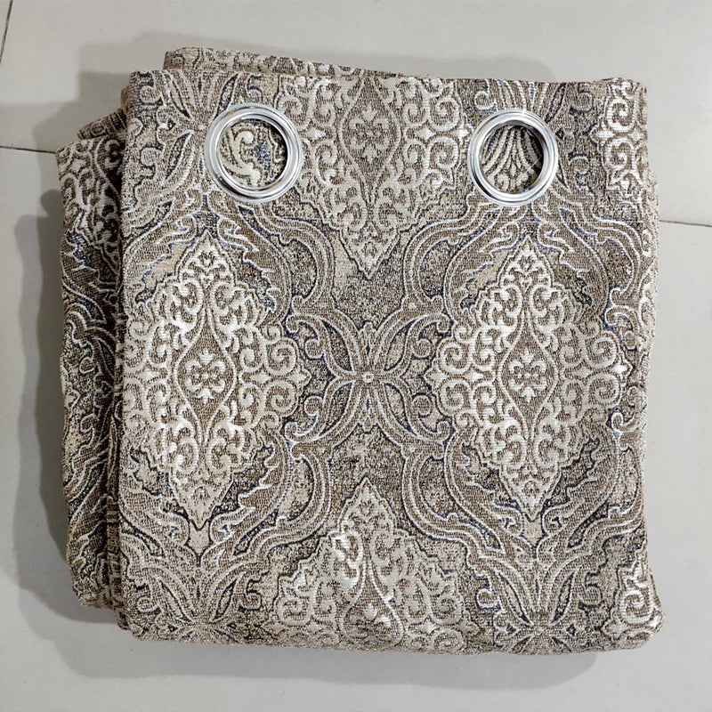 Light Brown Luxurious Viscose Eyelet Curtain for Elegant Interiors