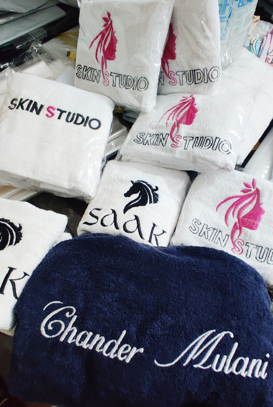 Luxury Bath Towel Personalized Name Monogram Embroidered Wedding Engagement Gift