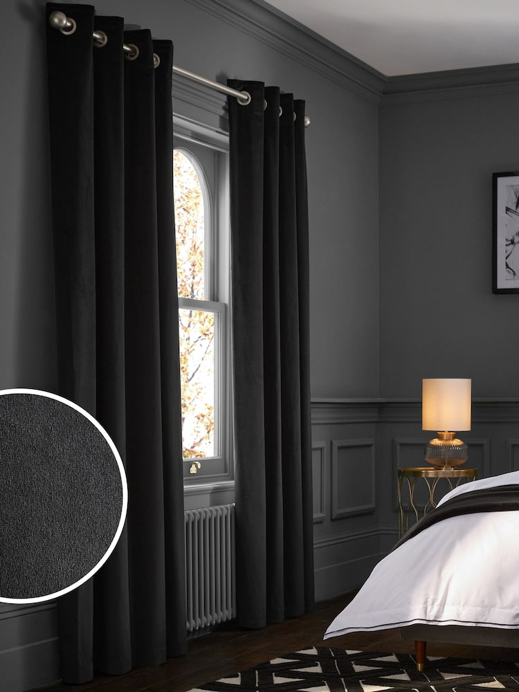 Luxury Matte Velvet Eyelet Curtains - Premium Quality