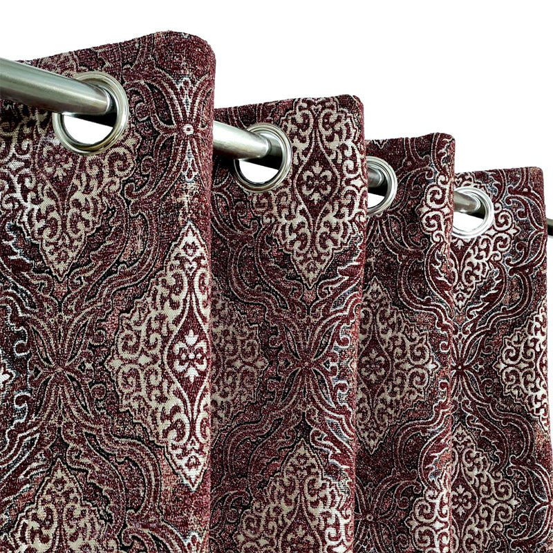 Maroon High-Quality Viscose Eyelet Curtain