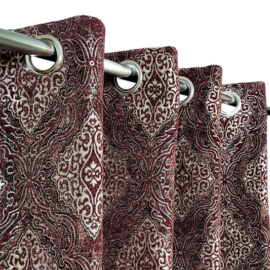 Maroon High-Quality Viscose Eyelet Curtain