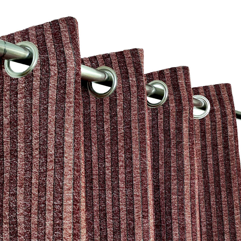 Maroon Classic Thick Viscose Eyelet Curtain