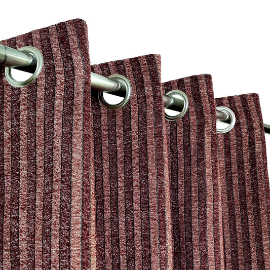 Maroon Classic Thick Viscose Eyelet Curtain