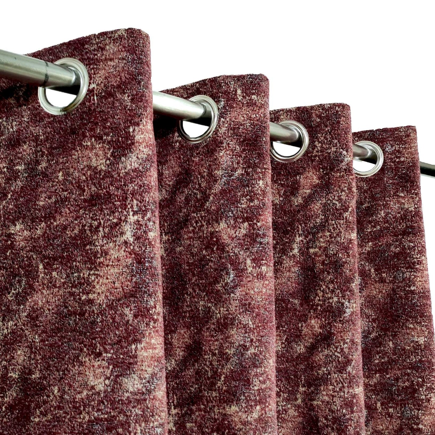 Maroon Soft & Durable Textured Thick Viscose Eyelet Curtain