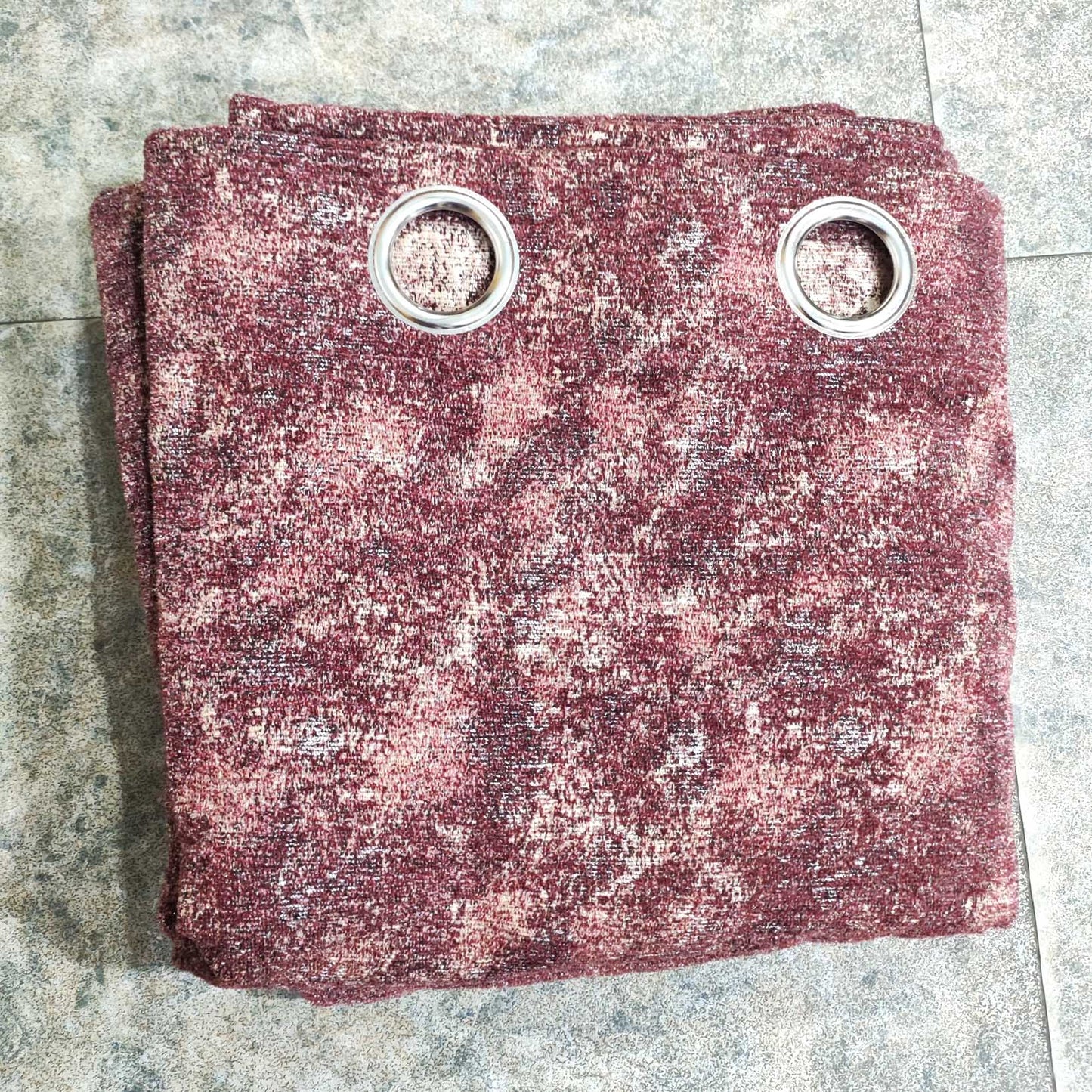 Maroon Soft & Durable Textured Thick Viscose Eyelet Curtain