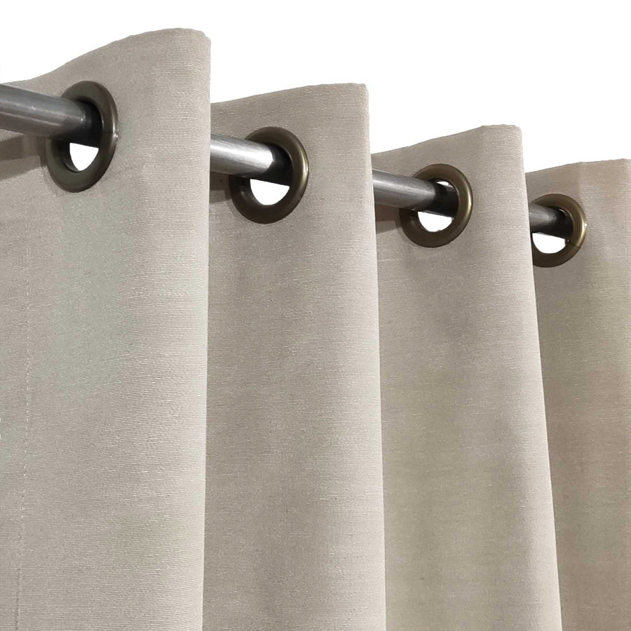 Muted Brown Plain Duck Cotton Eyelet Curtain