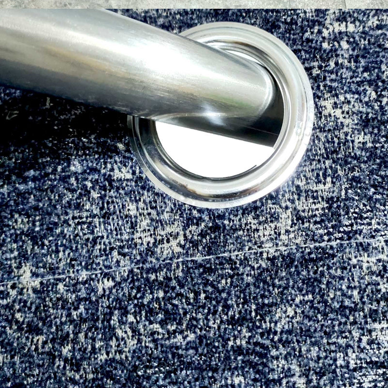 Navy Blue Textured Thick Viscose Curtain