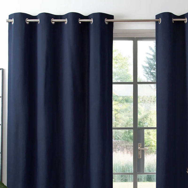 Plain Premium Silk Eyelet Curtain - Pair
