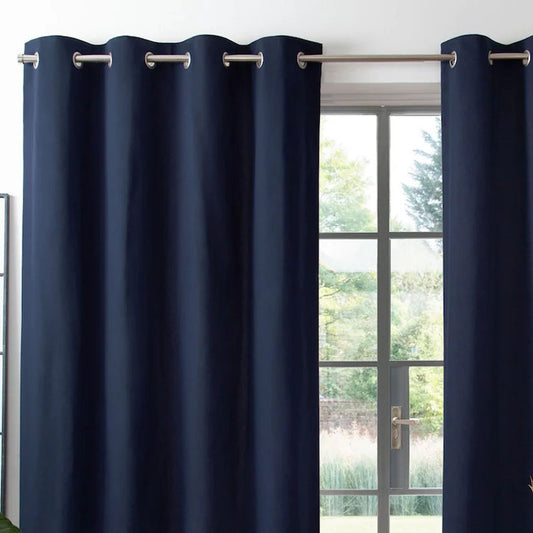 Plain Premium Silk Eyelet Curtain - Pair