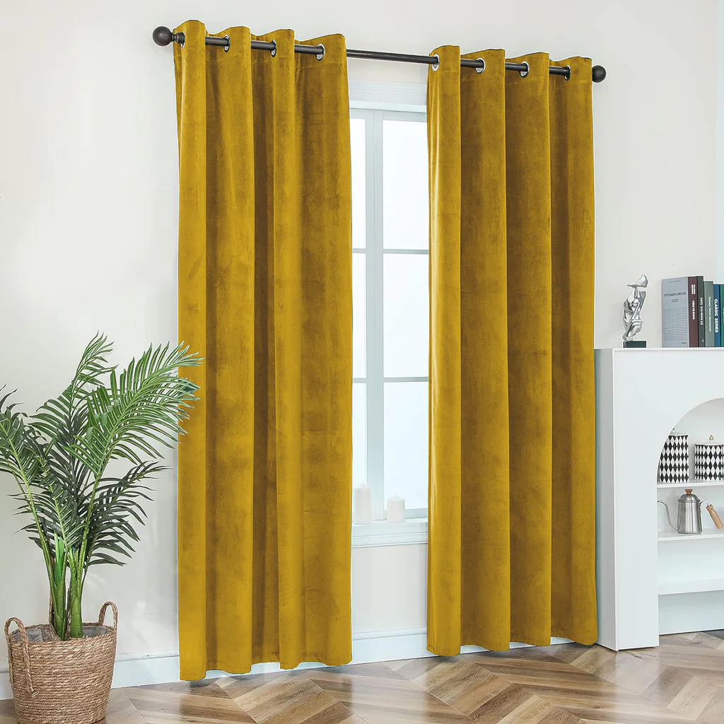 Mustard Premium Quality Velvet Curtains