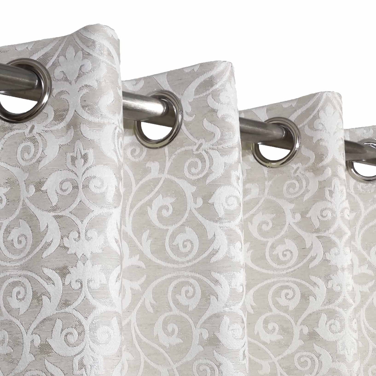 Off White High Quality Eyelet Curtain - Single Panel