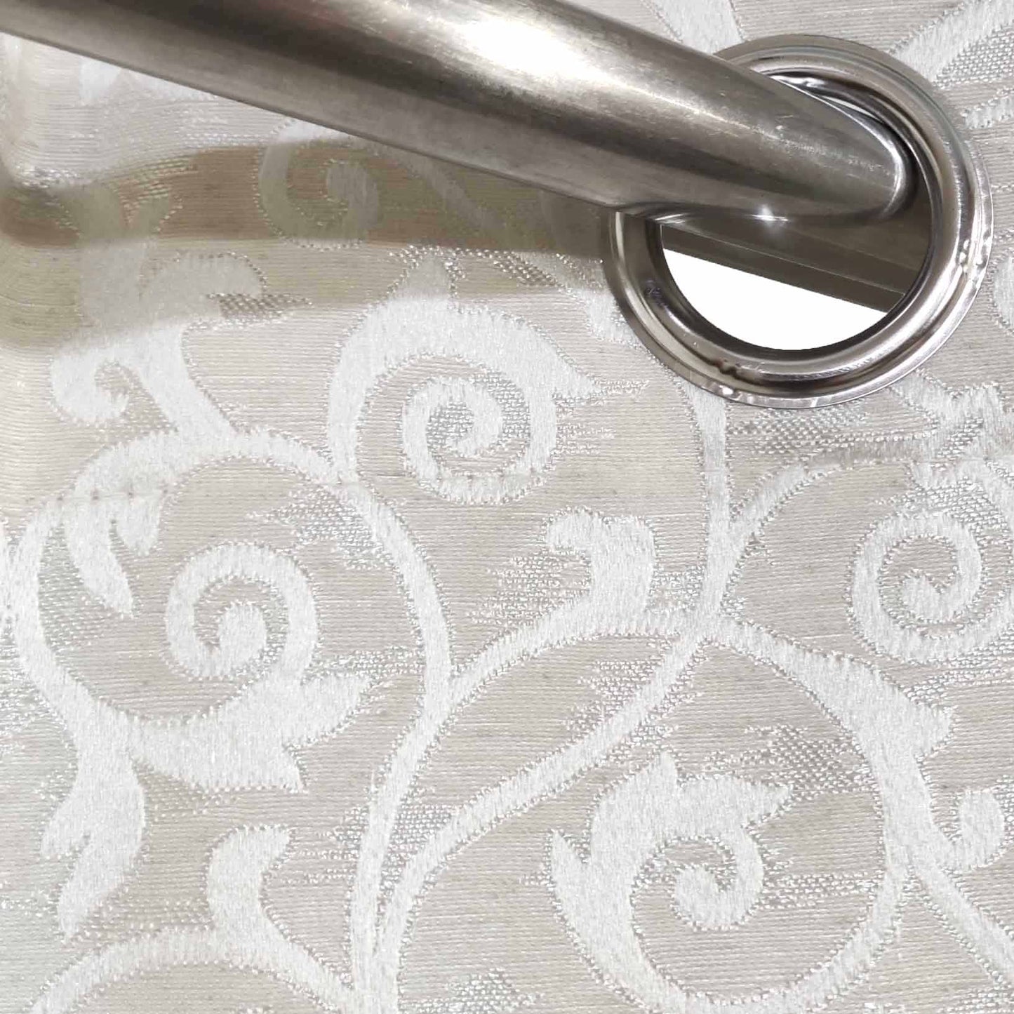 Off White High Quality Eyelet Curtain - Single Panel