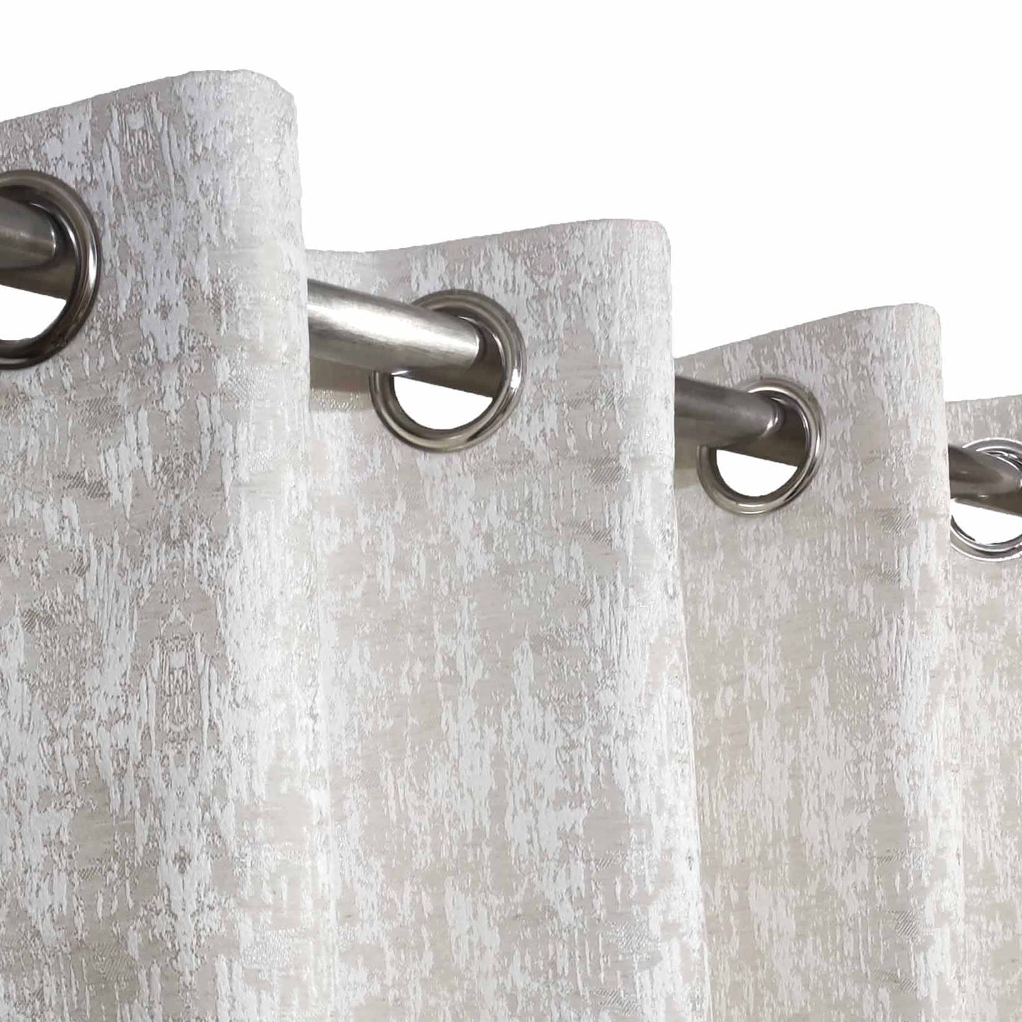 Off White High Quality Eyelet Curtain - Single Panel