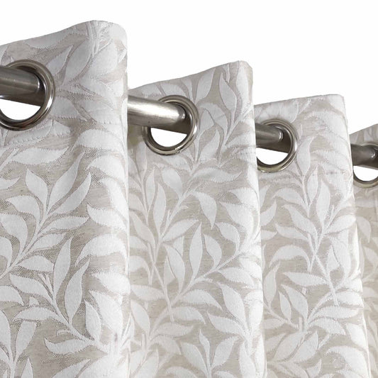 Off White High Quality Eyelet Curtain - Single Panel