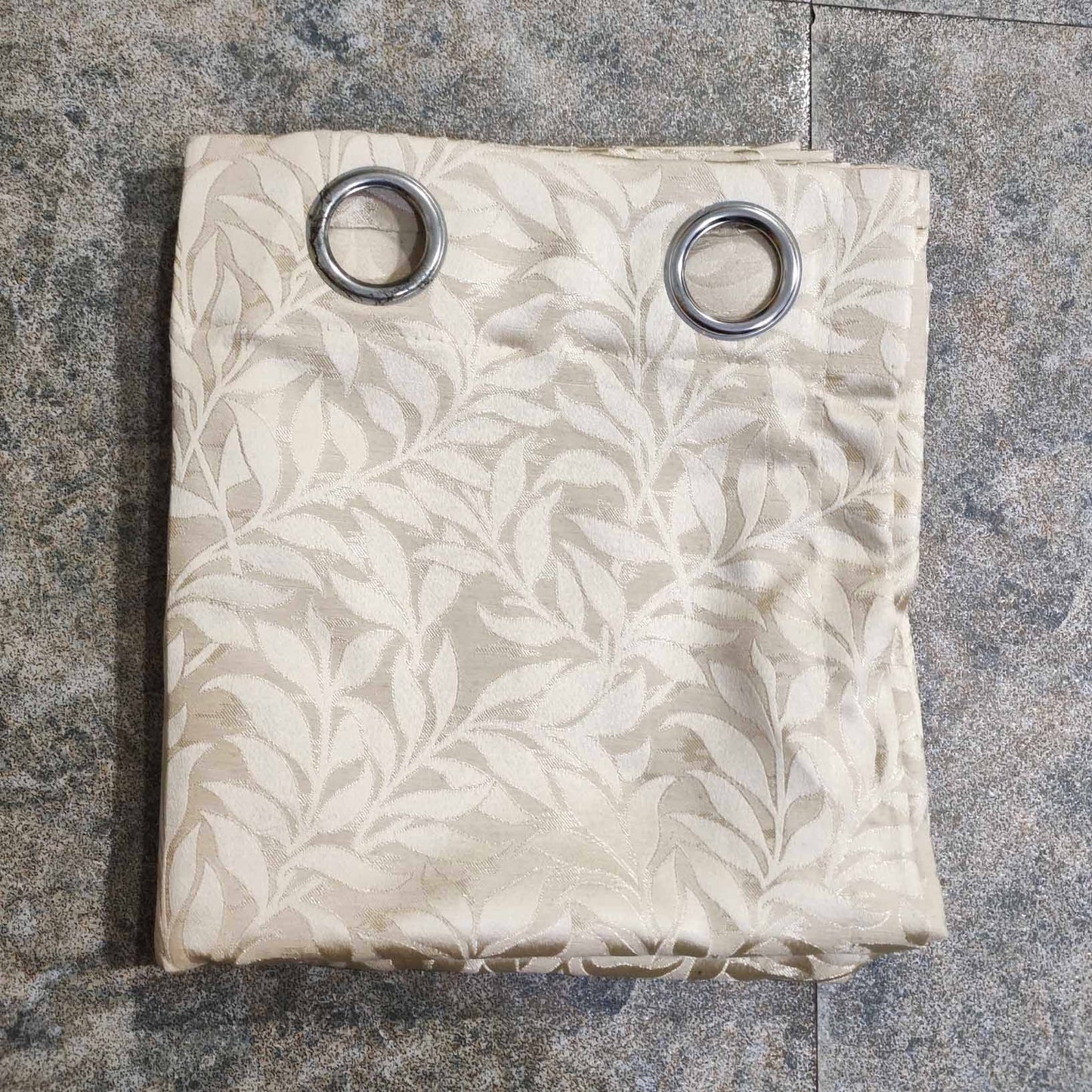 Off White High Quality Eyelet Curtain - Single Panel