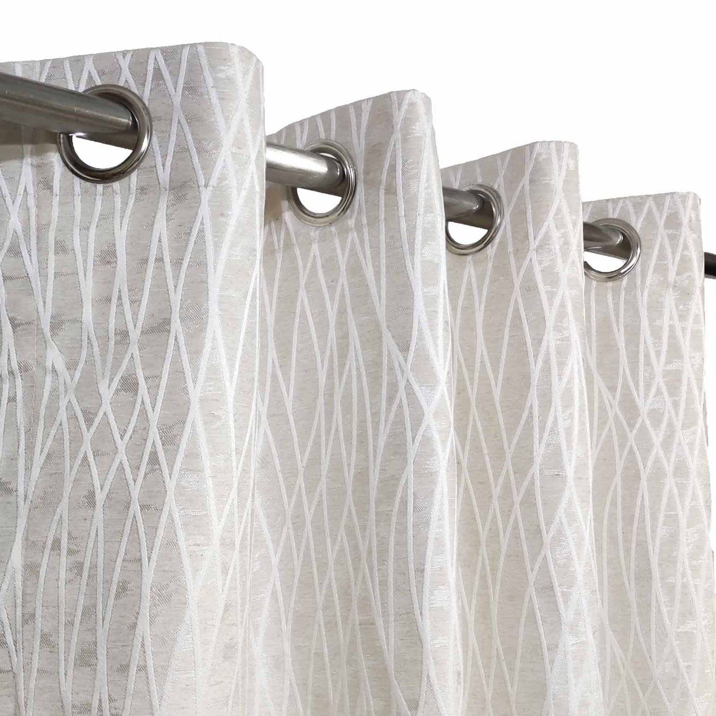 Off White High Quality Eyelet Curtain - Single Panel