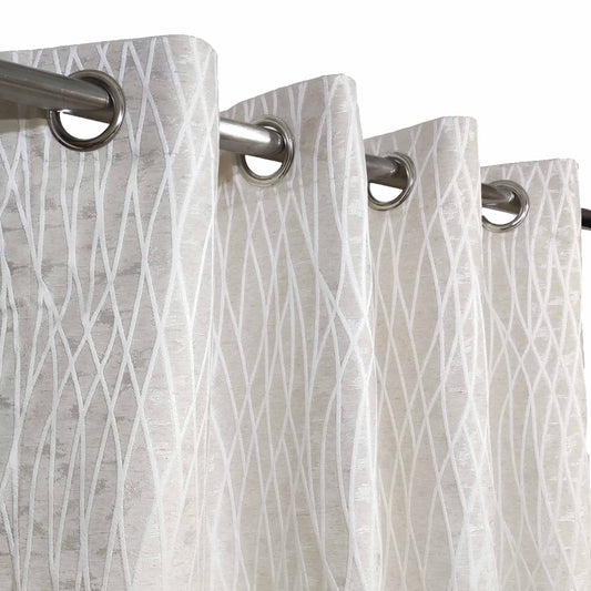 Off White High Quality Eyelet Curtain - Single Panel