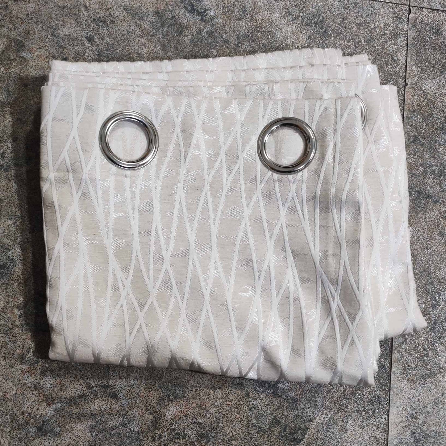 Off White High Quality Eyelet Curtain - Single Panel