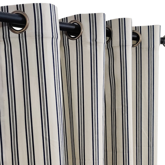Premium Duck Cotton Striped Eyelet Curtain