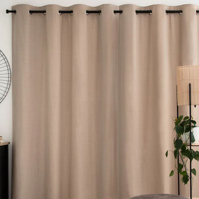 Plain Premium Silk Eyelet Curtain - Pair