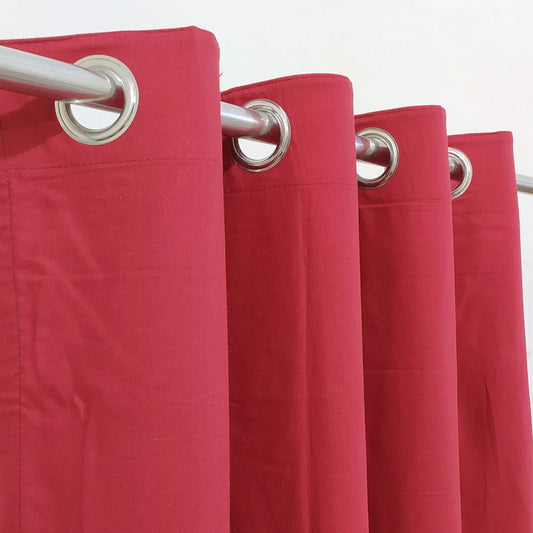 Plain Red Duck Cotton Curtain