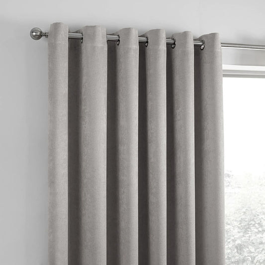 Fusion Textured Fabric Eyelet Curtain - Single Panel