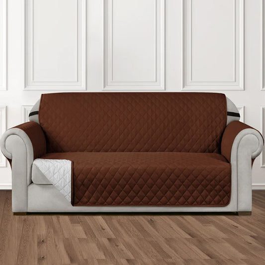Non Slip 6 Seater Brown Sofa Cover Set