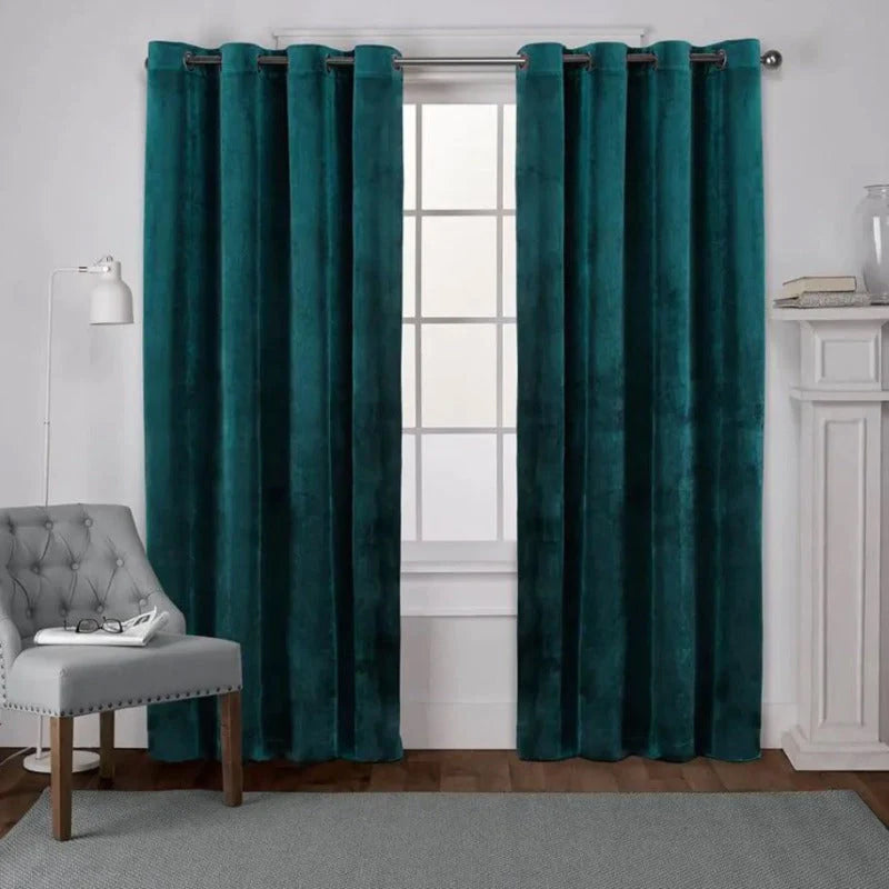 Export Quality Velvet Ready Made Curtains - Pair