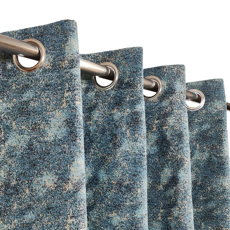 Turquoise Crushed Bulky Sturdy Curtain