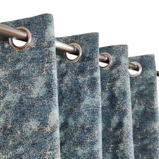 Turquoise Crushed Bulky Sturdy Curtain