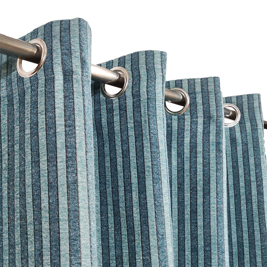 Turquoise Striped Thick Viscose Curtain