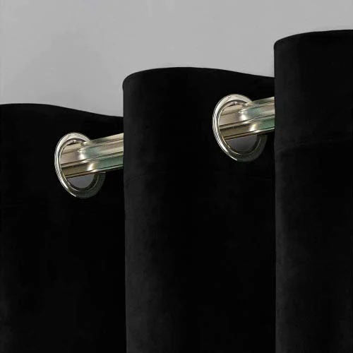 Black Velvet Curtains, Room Grommet Curtain For Living Room Bedroom Home Decoration
