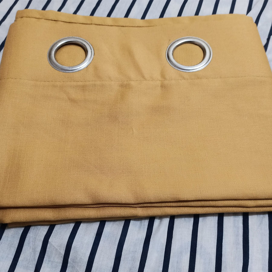 Yellow Plain Duck Cotton Curtain