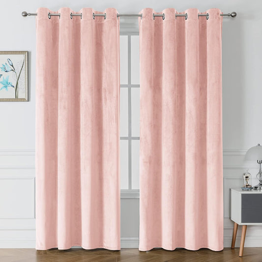 Baby Pink Premium Velvet Curtain Pair