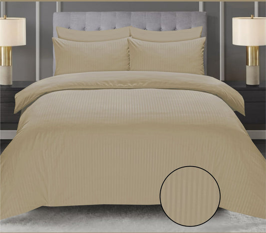 Beige Cotton Satin 6 Pieces Duvet Cover Set