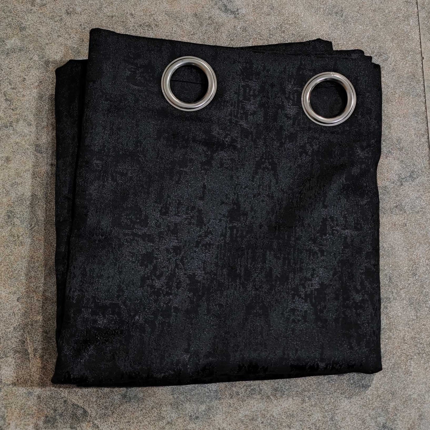 Black High Quality Eyelet Curtain - Single Panel