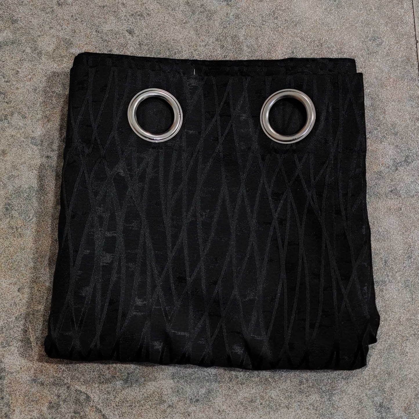 Black High Quality Eyelet Curtain - Single Panel