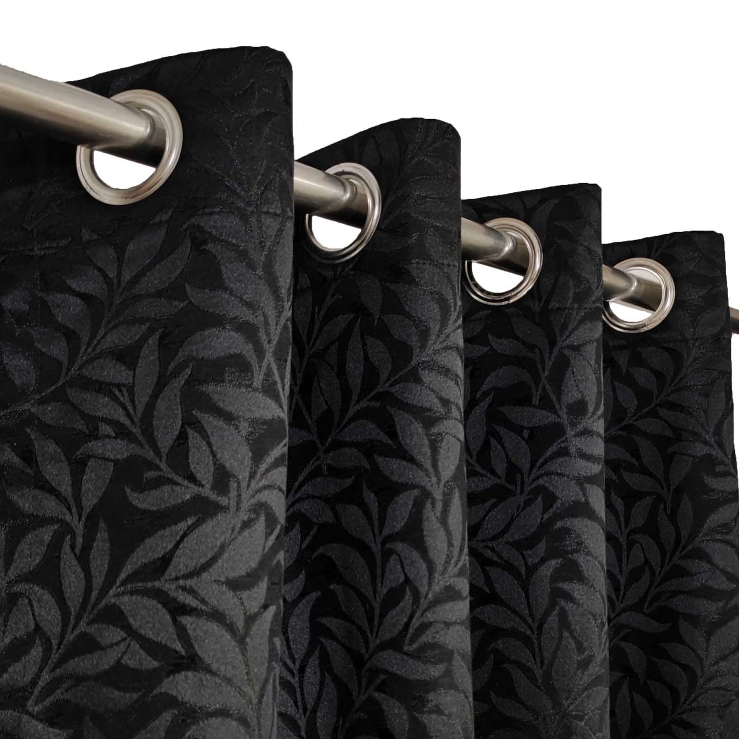 Black High Quality Eyelet Curtain - Single Panel