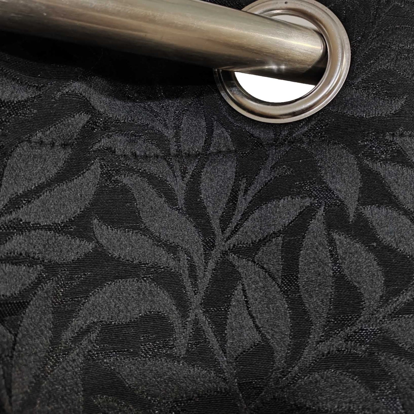 Black High Quality Eyelet Curtain - Single Panel