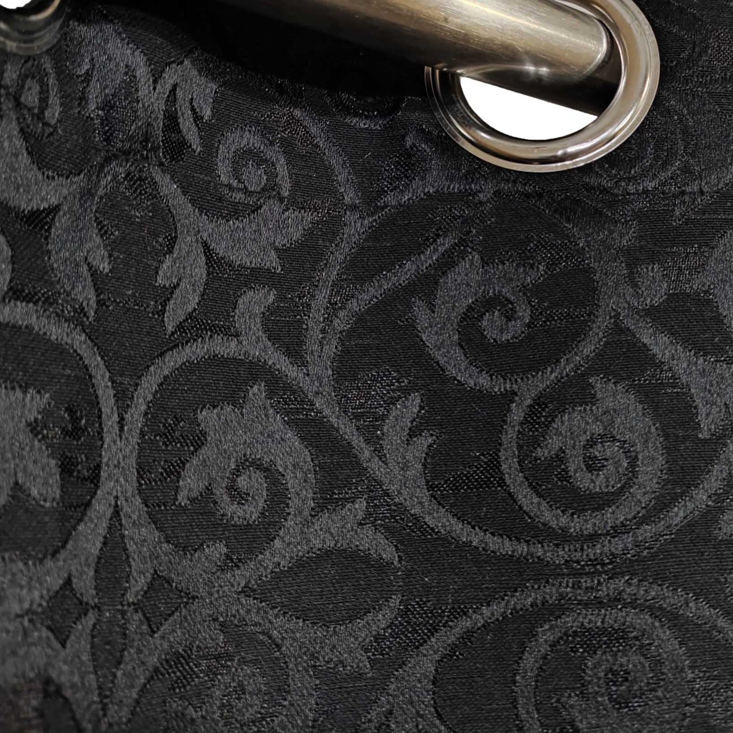 Black High Quality Eyelet Curtain - Single Panel