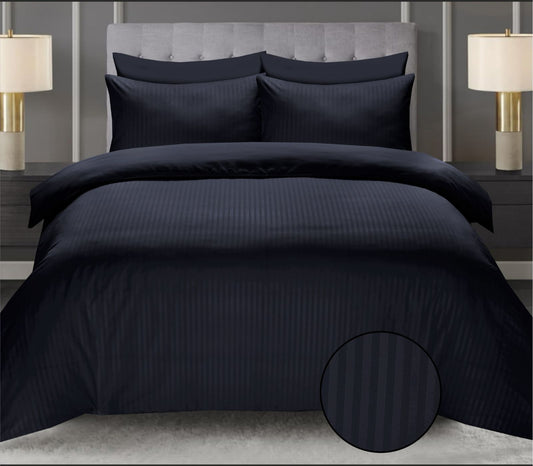 Black Cotton Satin 6 Pieces Duvet Cover Set